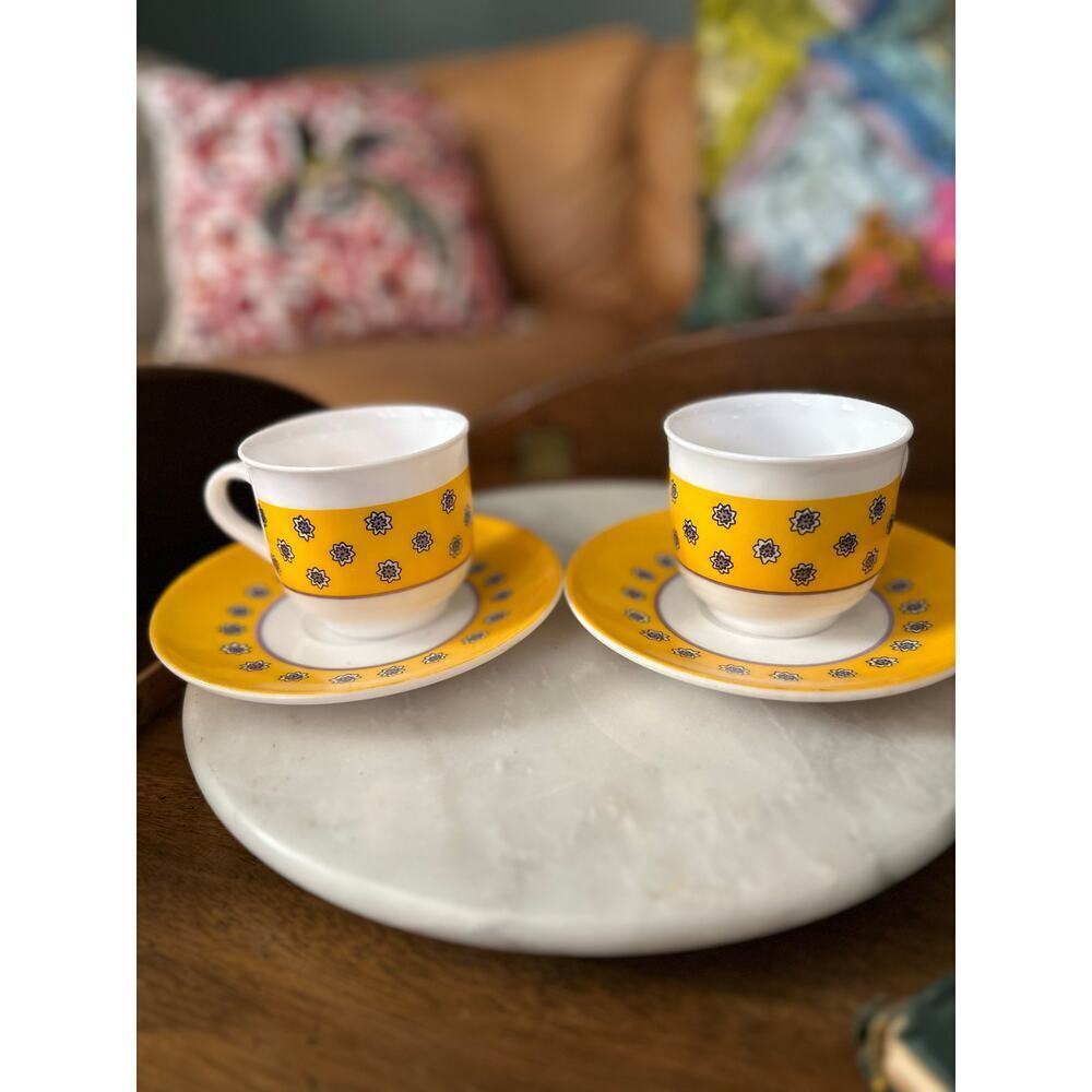 ARCOPAL CELESTA Jeu Dombre Tea Cups With Saucer Cl 22 The Tea Cups Set Of 2